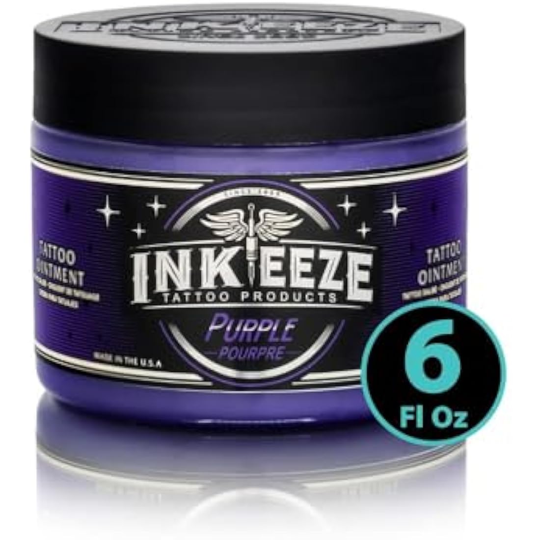 INK-EEZE Purple Glide Tattoo Ointment – Non-Petroleum, Essential Oil Infused Formula - For Artist and Aftercare - Vegan, Cruelty Free - 6oz jar