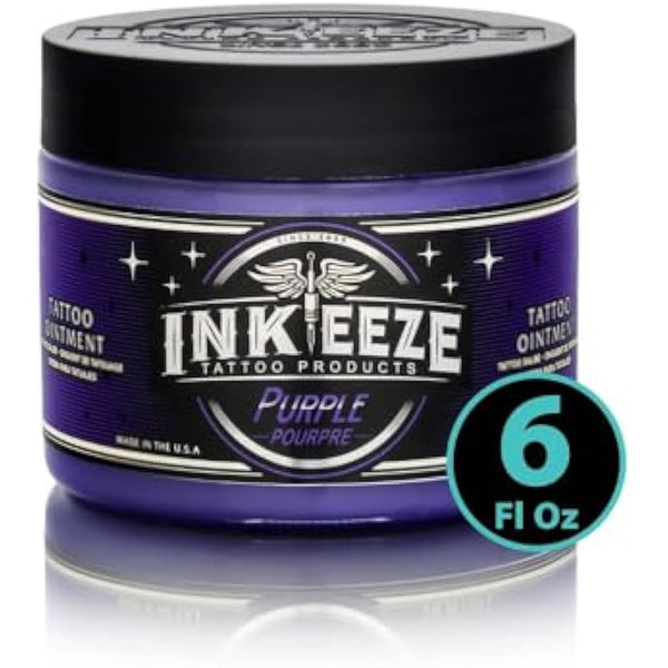 INK-EEZE Purple Glide Tattoo Ointment – Non-Petroleum, Essential Oil Infused Formula - For Artist and Aftercare - Vegan, Cruelty Free - 6oz jar