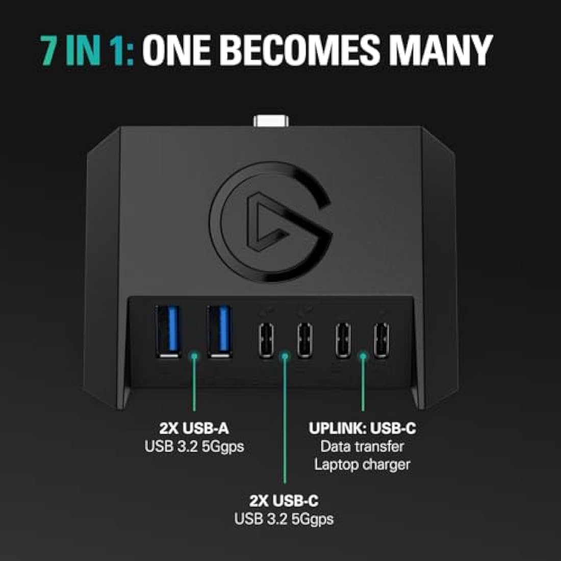 Elgato USB Hub – For Stream Deck +, 2 USB-C Ports/2 USB-A Ports, Power Delivery, SD/microSD Card Reader – USB-C, Mac/PC, Stream Deck & Power Supply Not Included