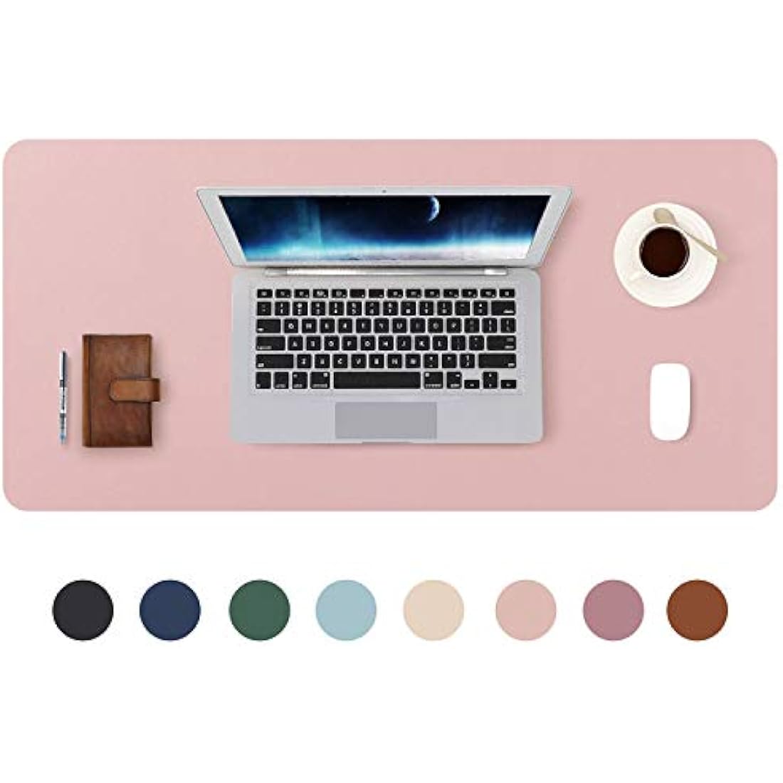 DOBAOJIA Desk Pad Large, Desk Mat, Laptop Mat, Writing Pad, Desk Blotter, Extended Mouse Mat, Large Mouse Pad for Office/Home, PU Leather Waterproof +Suede Non-Slip 27.5" X 13.8" (Pink)