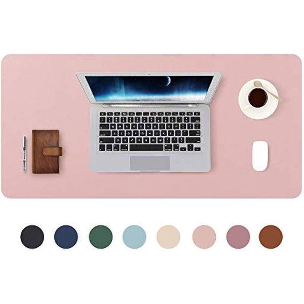 DOBAOJIA Desk Pad Large, Desk Mat, Laptop Mat, Writing Pad, Desk Blotter, Extended Mouse Mat, Large Mouse Pad for Office/Home, PU Leather Waterproof +Suede Non-Slip 27.5" X 13.8" (Pink)