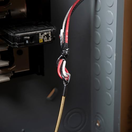 KLEIN TOOLS 56382 Fish Tape, Multi-Groove Fiberglass Wire Puller with Nylon Tip, Optimized Housing and Handle,Orange/Black, 15 m