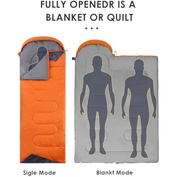 Sleeping Bags for Adults Backpacking Lightweight Waterproof- Cold Weather Sleeping Bag for Girls Boys Mens for Warm Camping Hiking Outdoor Travel Hunting with Compression Bags