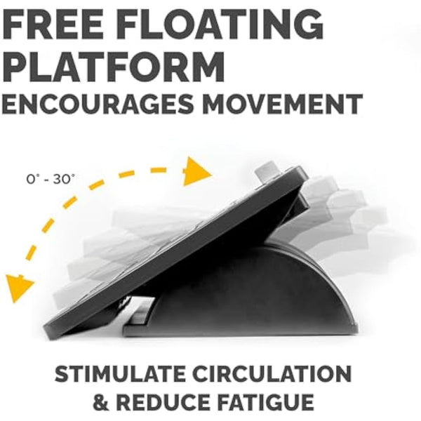 Fellowes Office Suites Foot Rest for Under Desk - Ergonomic Foot Support with Antibacterial Microban Technology for Office & Home Use - Black