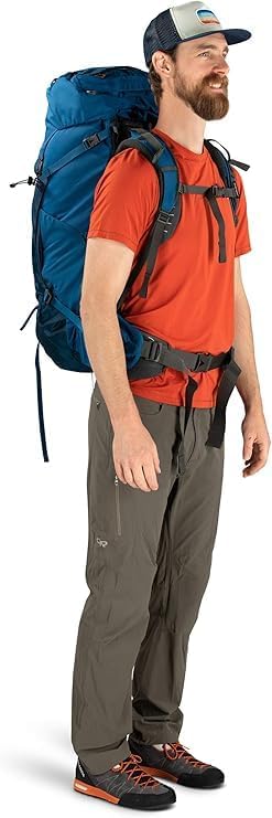 Osprey Aether 65 Men's Backpacking Pack Deep Water Blue - S/M