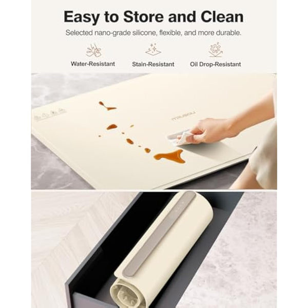 iTRUSOU Electric Warming Tray - Full Surface Heating Rollable PortableSilicone Heating Mat for Food, Temperature Adjustable,Auto Shut-Off - Versatile Food Warmer for Gatherings,Parties,Everyday Use