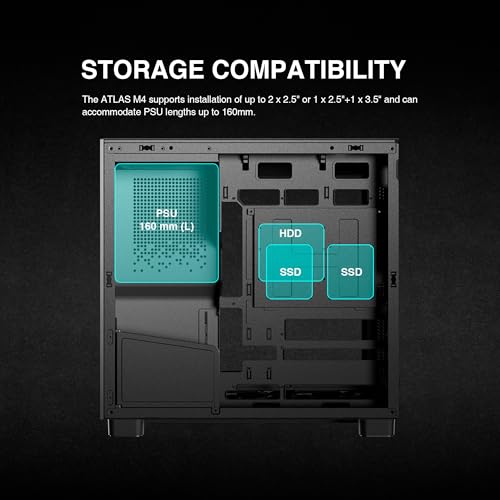 GAMDIAS PC Case, ATX Gaming Mid Tower, No-Hub, Real-time Monitor, Seamless Tempered Glass, Pre-install 3 x 120 mm ARGB PWM Fans, Side Vents Perforated, Black