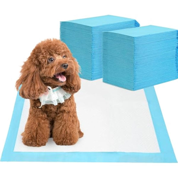 Barpor Puppy Training Pads 100 Pack - Large Dog Training Pads 60x60cm Super Absorbent Leak-Proof Anti-Slip Heavy Duty, 5-Layer Design with Quick Dry Surface