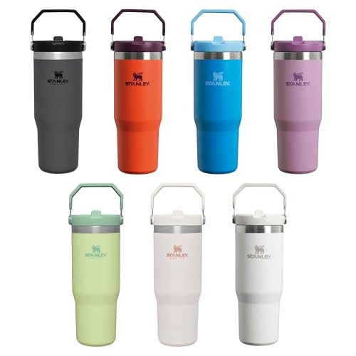 Stanley Flip Straw Tumbler 1.0 Water Bottle With Straw 0.89L - Keeps Cold For 12+ Hours - Easy To Carry - Dishwasher Safe - Stainless Steel Thermal Flask - BPA-Free Travel Mug - Navy