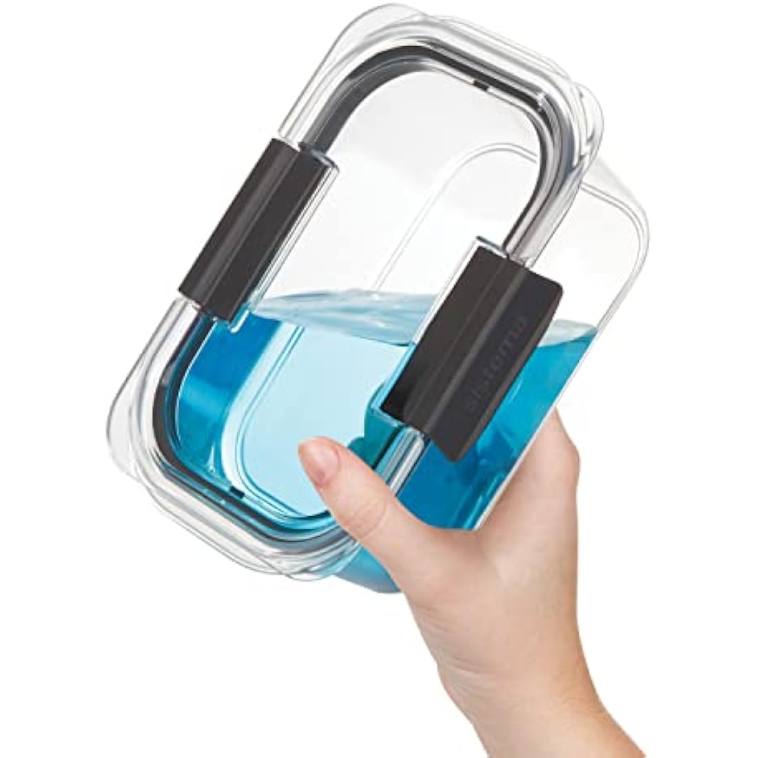 Sistema Brilliance Leakproof Food Storage Container, Stain and Odour Resistant, Microwave Steam Vents, 380 ml, BPA-Free, Black Clips, Clear/Grey, 2 Count (Pack of 1)