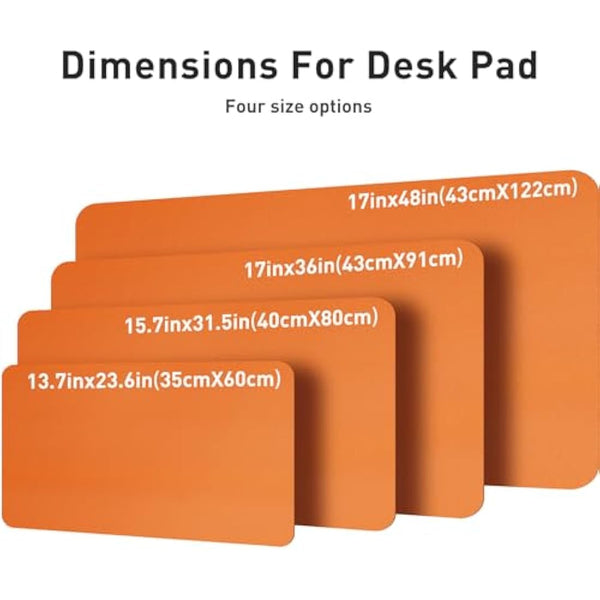 Aothia Leather Pad, Mouse Mat, Office Desk Mat, Non-Slip PU Leather Desk, Laptop Desk Pad, Waterproof Desk Writing Pad for Office and Home(60x35cm,H Orange)