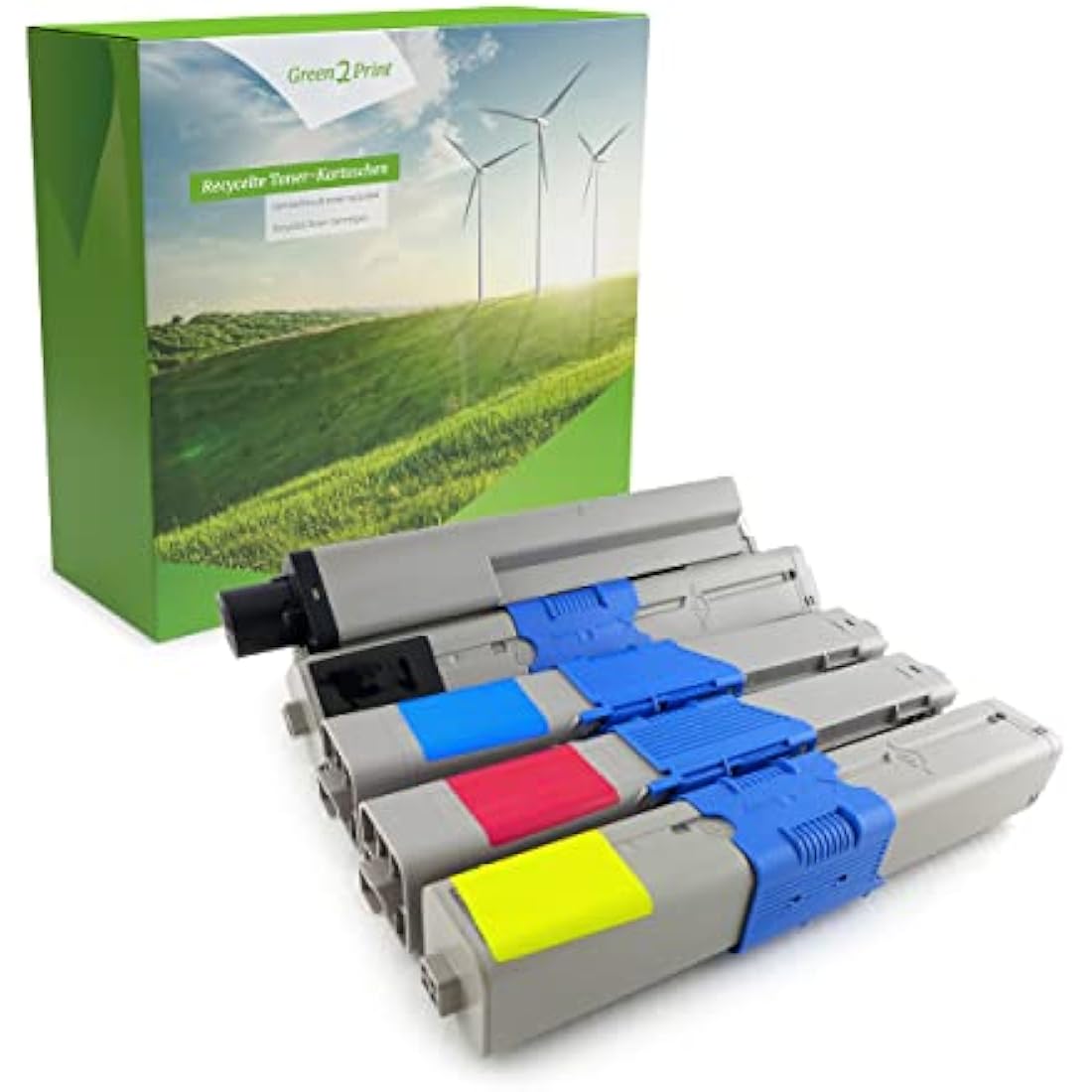 Green2Print Toner Set, 4 cartridges 1x 2200, 3x 1500 pages Toner cartridge for OKI MC332DN, MC342DNW, MC342DN, C301DN, C321DN
