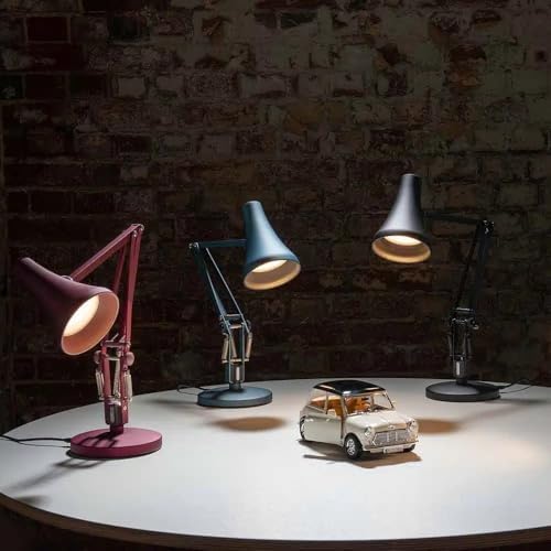 ANGLEPOISE 90 Mini Mini Desk Lamp, Steel Blue, LED Low Energy Dimming Bulb, USB Power Cable, Aluminium Shade and Arms, Anodised Satin Finish, Chrome Plated Fittings, Ideal for Small Spaces