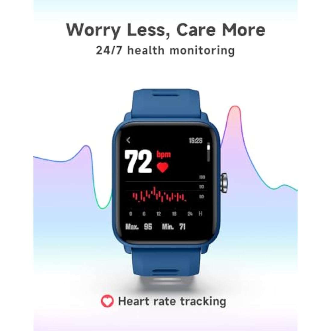 BIGGERFIVE Kids Smart Watch, Fitness Tracker Watch Pedometer, Heart Rate, 5ATM Waterproof, Sleep Monitor, Alarm Clock, Calorie Step Counter, Puzzle Games, 1.5" HD Touch Screen for Boys Girls Ages 3-14