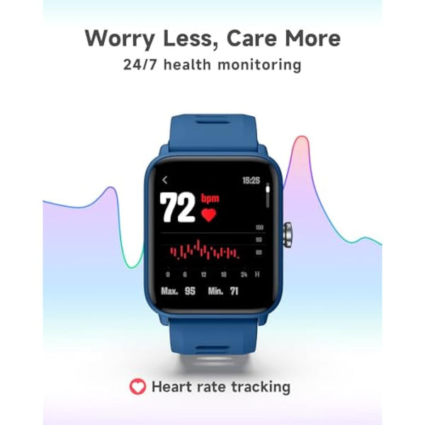 BIGGERFIVE Kids Smart Watch, Fitness Tracker Watch Pedometer, Heart Rate, 5ATM Waterproof, Sleep Monitor, Alarm Clock, Calorie Step Counter, Puzzle Games, 1.5" HD Touch Screen for Boys Girls Ages 3-14