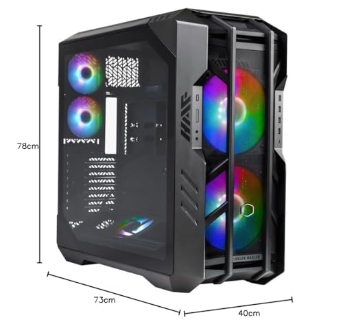 Cooler Master HAF 700 PC Case - Full-Tower, E-ATX Compatible, 5 x Pre-Installed Fans, Rotatable Radiator Bracket, TG Side Panel, Tool-Free Design, ARGB Controller Included