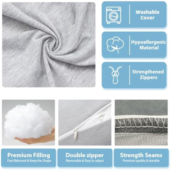 Chilling Home Pregnancy Pillow Cooling, 55 inches Maternity Pillow for Pregnant Women, Comfortable U Shaped Full Body Pillow Pregnancy Pillows for Sleeping, with Washable Cover (Jersey)