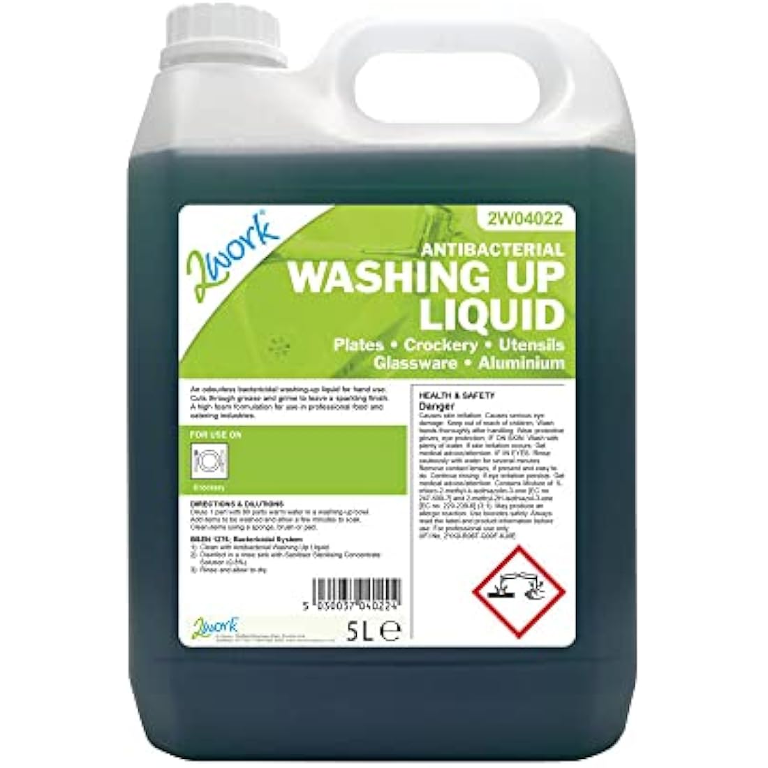 2Work Antibacterial Washing Up Liquid 5 Litre 2W04022