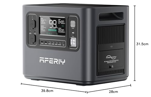 AFERIY Portable Power Station 800W, 512Wh Portable Power Station LiFePo4 Battery, 1-Hour Fast Charging, AC 220V-240V, UPS, 3500+ Charge Cycles, Solar Generator for Outdoor Camping/RV/Home Backup