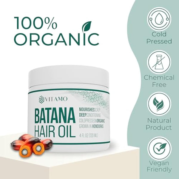 100% Organic, Raw Batana oil for Hair Growth | Natural Cold Press Extraction Method | Dr Sebi Scalp Care Hair Shine treatment for Men & Women | No Burnt Smell
