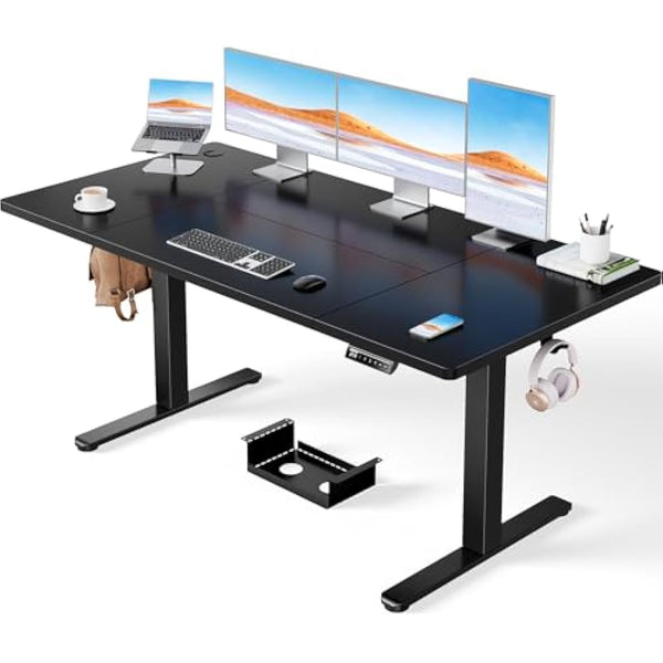 ErGear Electric Standing Desk with Advanced Brushless Motor, 160 x 80 cm Height Adjustable Desk with 100kg Load Capacity, Quiet Operation, Sturdy Metal Frame
