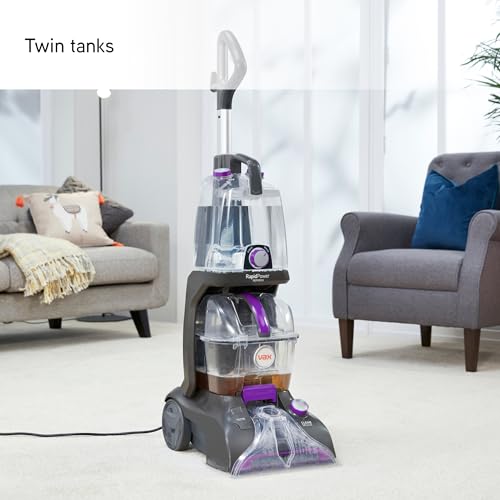 Vax Rapid Power Refresh Carpet Cleaner | Deep Clean and Leaves Carpets Dry in less than 1hr | XL Tank Capacity - CDCW-RPXR, Purple and Grey, 4.7L, 1200W