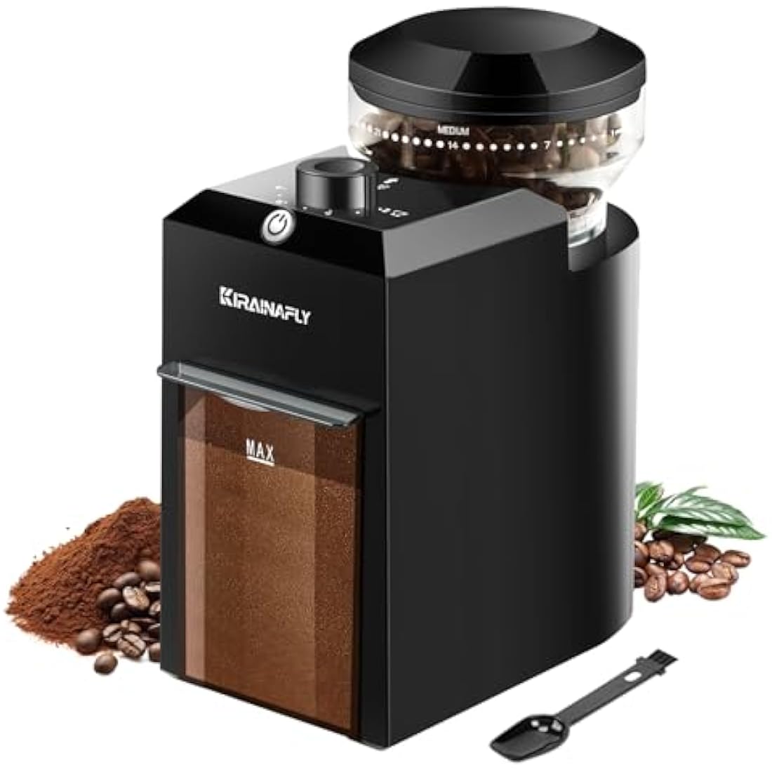 Electric Burr Coffee Grinder,Adjustable Coffee Grinder with 28 Precise Grind Setting for French Press, Drip Coffee and Espresso,12 Cups (Black)