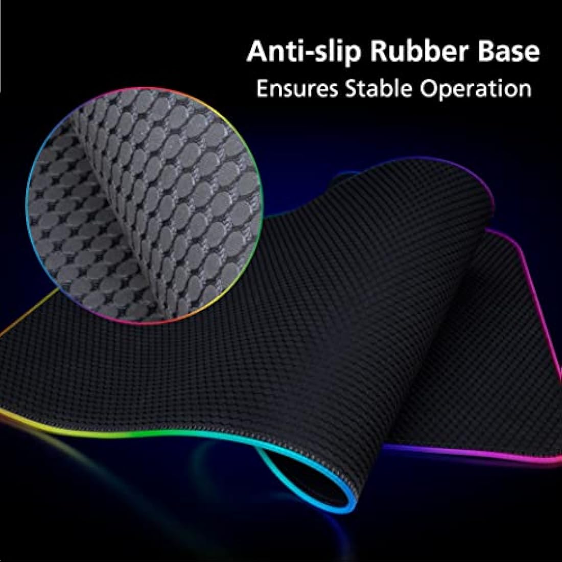 Akasa SOHO RS High Precision RGB Mouse Pad | Gaming Mouse Mat with 9 RGB Modes | Water-Resistant Mousepad | Anti-Slip Base | USB Powered | 350X250X4 mm | For PC, Laptop, Computer | AK-MPD-06RB
