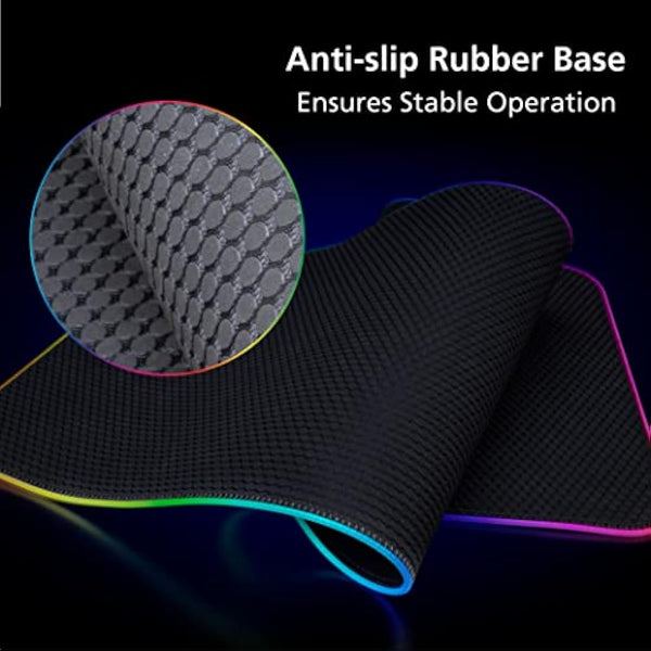 Akasa SOHO RS High Precision RGB Mouse Pad | Gaming Mouse Mat with 9 RGB Modes | Water-Resistant Mousepad | Anti-Slip Base | USB Powered | 350X250X4 mm | For PC, Laptop, Computer | AK-MPD-06RB