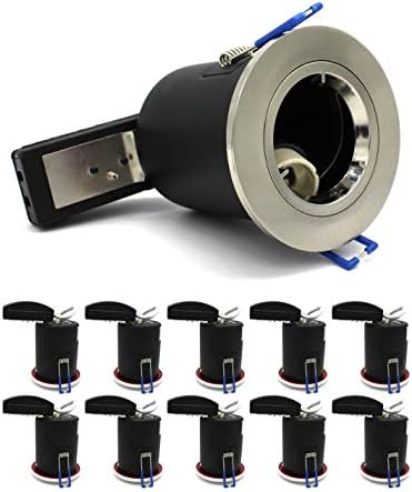 10 X Sanlumia LED Fire Rated Downlight Can GU10 Recessed Ceiling Twist & Lock Downlight IP20 Satin Nickel