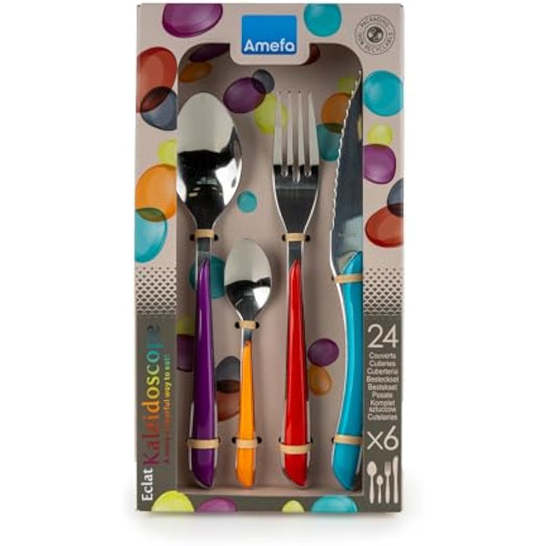 Amefa ECLAT Kaleidoscope Colourful 24pc Cutlery Set