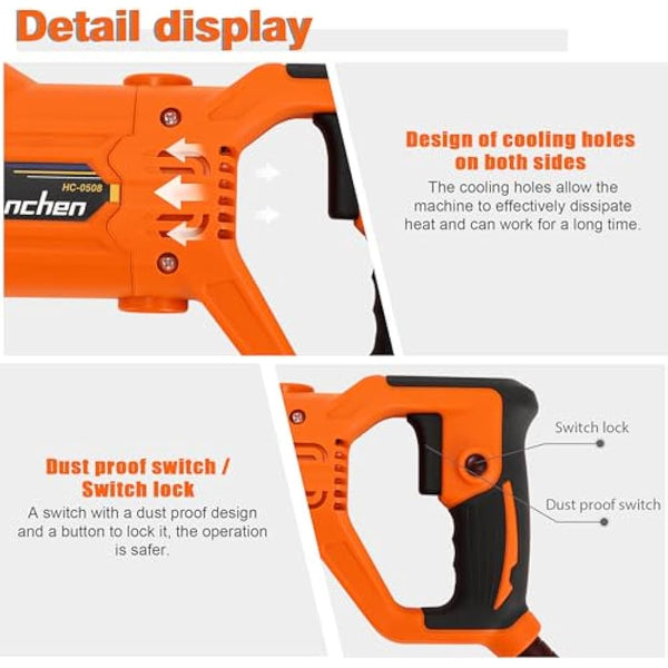 Hanchen Concrete Poker 1280W Concrete Vibrating Motor 5000r/min Aluminum Electric Industrial Vibrating Poker Vibrator with 1.5m Hose, Rod Diameter 35mm CE Certificated