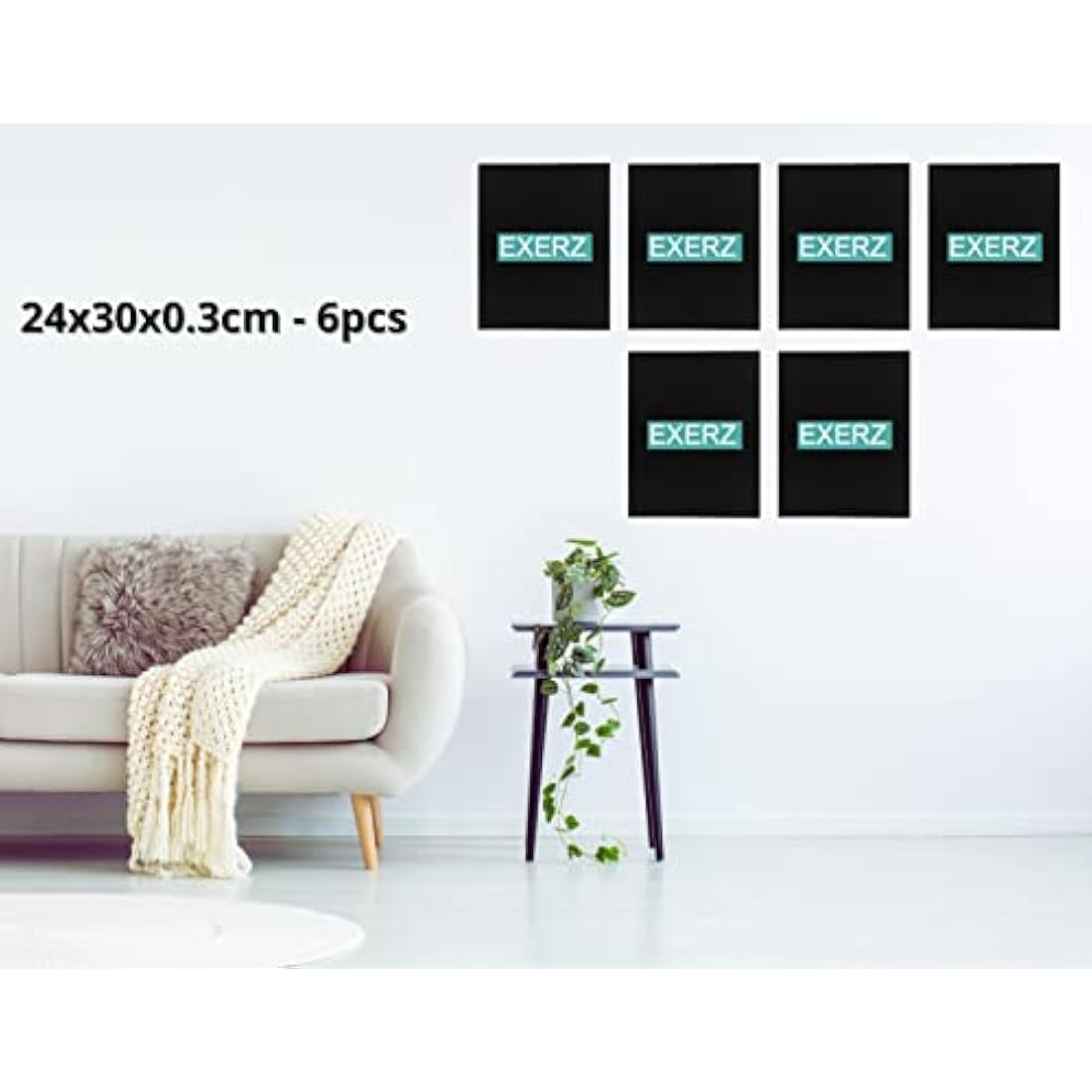 Exerz 24x30cm Black Canvas Panels 6pcs - 3mm 280gsm 100% Cotton/Blank Artist Canvas Board/Triple Primed/Acid Free/Medium Grain - Oil & Acrylic (24x30cm-6pk Black)