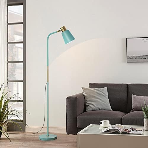 Floor Lamp, Industrial Floor Lamps Corner Lamp Rustic Farmhouse Standing Lamp, Adjustable Metal Heads Indoor Task Lighting Reading Floor Lamps for Living Room, Bedroom, E27 Socket (Green)