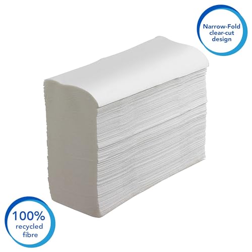 Scott Essential Hand Towels 6636 - Narrow-Fold Paper Hand Towels - 12 Clips x 220 White Paper Towels (2,640 Total)