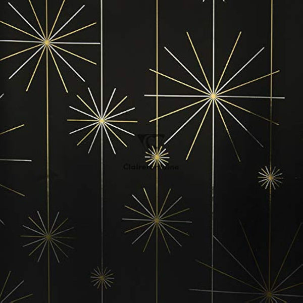 Clairefontaine 212857AMZC - A box of 10 rolls of gift wrap - Premium 80g paper - Dimensions: 2x0.70m - Pattern: Geometric, Black And Gold - Gift wrapping