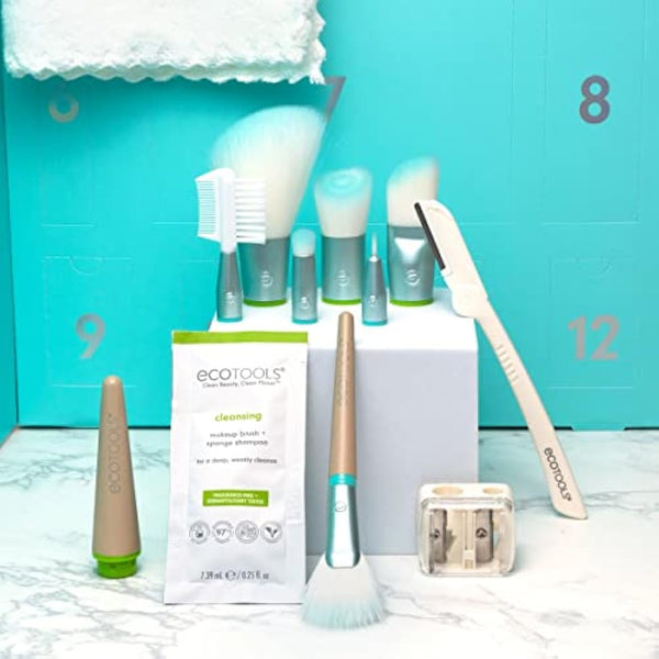 EcoTools Limited Edition 12 Days of Bliss Christmas Gifts, Makeup Brushes and Beauty Sponges, Premium Quality