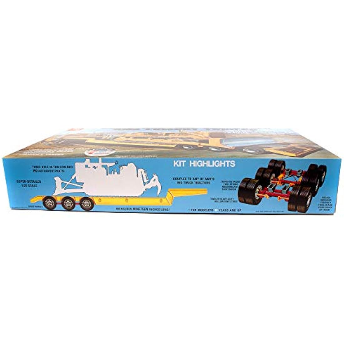 AMT Lowboy Trailer & Bulldozer Combo 1:25 Scale Model Kit (AMT1218),Black