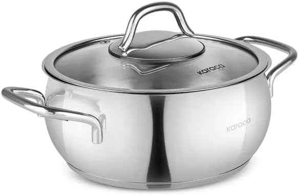 Karaca Emirgan Stainless Steel Stockpot with Lid, 18cm, Silver