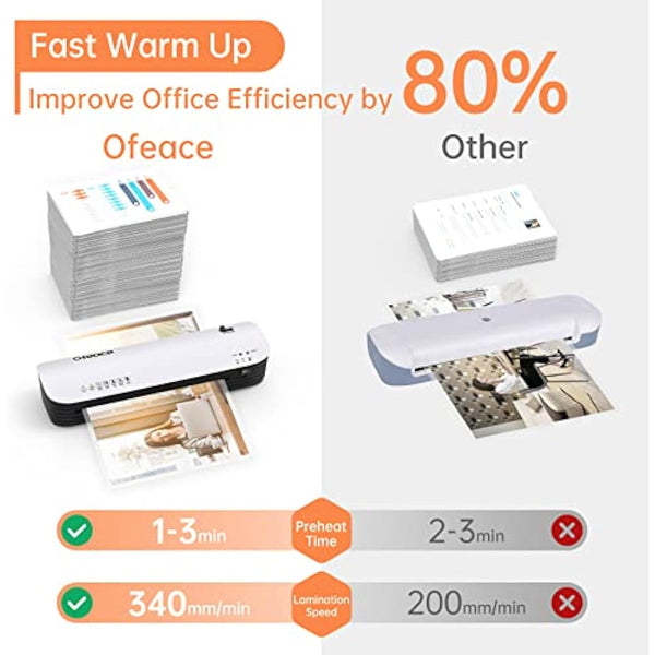 A3 Laminator, 5 in 1 Laminator Machine 13 Inches with 20 Laminating Pouches A3 A4 A5 A6, Cold and Thermal Laminating Machine with Paper Cutter and Corner Rounder, Fast Warm up and No Bubbles