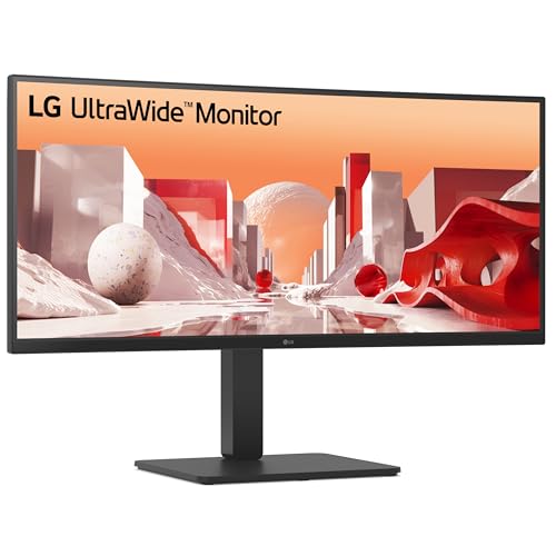 LG Electronics Curved UltraWide Monitor 34WR55QK, 34 inch, 1440p, 100Hz, 5ms Response Time, VA Panel, Smart Energy Saving, USB-C (65W Power Delivery), Displayport, HDMI