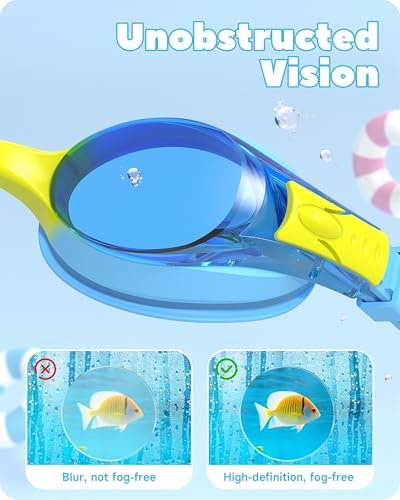 Findway Kids Swimming Goggles,Girls Boys Children Swim Goggles, Leakproof Anti Fog Lens Silicone Protection Swimming Goggles Kids for 3-14 Years Old
