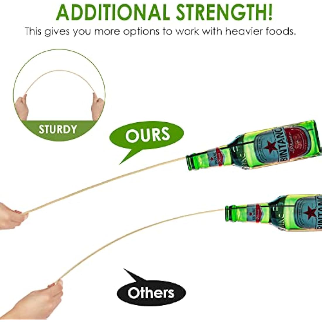 120 PCS Marshmallow Roasting Sticks 90CM 5mm Thick, 36 Inch Extra Long Heavy Duty Bamboo Smores Skewers, Wooden Barbecue Forks Roaster for Hot Dog Kebab Sausage Campfire Fire Pit Camping Cooking Party