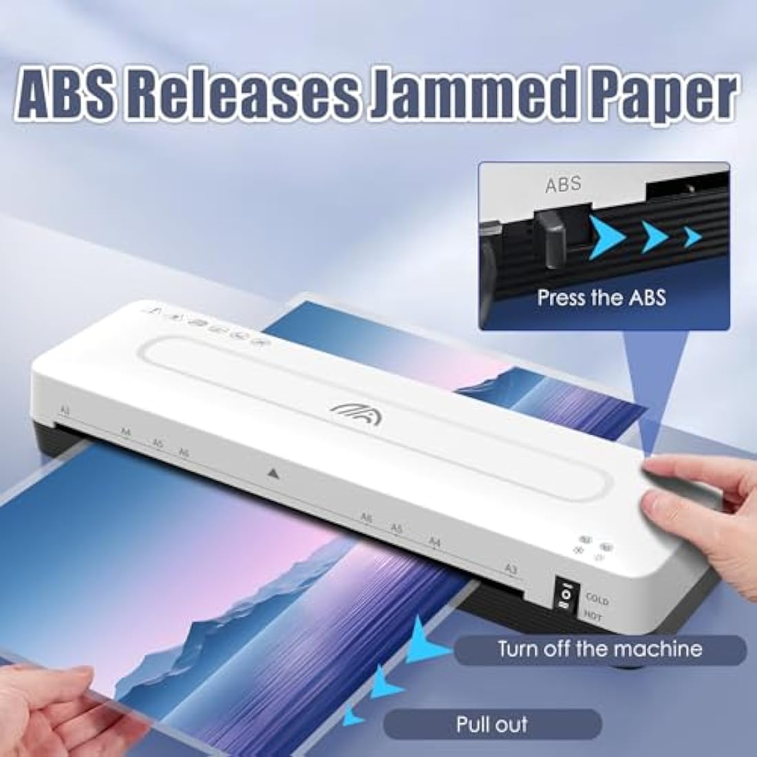 A3 Laminator, 13 inches Laminating Machine with 30 Laminating Pouches for A3 A4 A5 A6, Cold and Thermal Laminator Machine for Office Home School Use