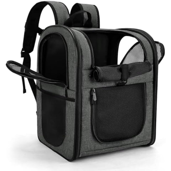 Apollo Walker Cat Carrier and Dog Carrier, for Large and Small Cat Pets (2-15 kg), Breathable Mesh Pet Carrier, Ideal for Hiking, Travel, and Outdoor Activities (Gray)