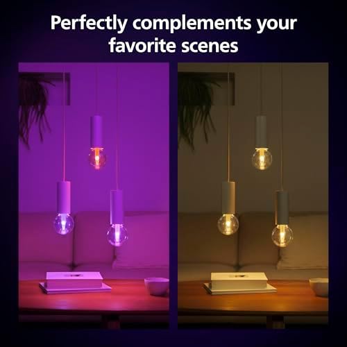 Philips Hue Lightguide G95 Small Globe Smart Bulb, White and Color Light, Bluetooth Compatible, Voice Control with Alexa, Apple Home & Google Assistant