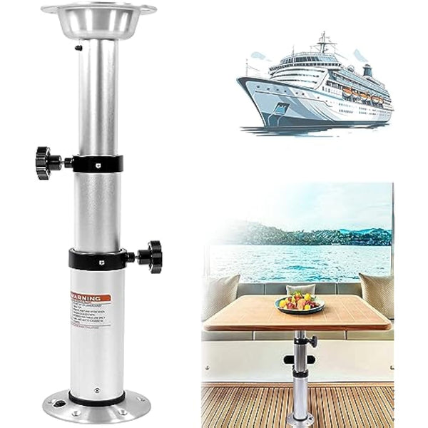 HWHongRV Campervan Table Leg Boat Table Pedestal 3 Levels Adjustable 17-28 Inch Height Range Aluminum Alloy Table Legs Stand Base Telescoping Mount Frame for Campervan Marine Boat Marine Yacht