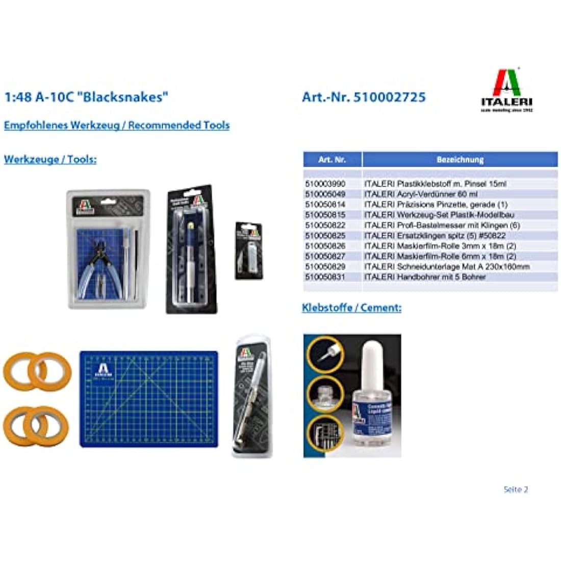 Italeri ITA2725 A-10C Blacksnakes Italy Model kit, Multi-colord, 338mm Length