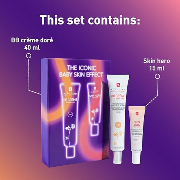 Erborian - The Iconic Baby Skin Effect - XMAS23 Kit BB Skin Hero - Skin Hero 15ml + BB Cream Gold 40ml - Gold