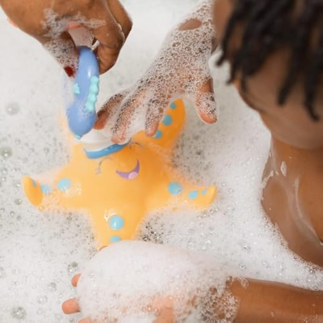 Nuby Starfish Hoopla Floating Bath Toy – Includes 3 Throwing Rings | BPA Free | Suitable for Ages 18 Months Plus